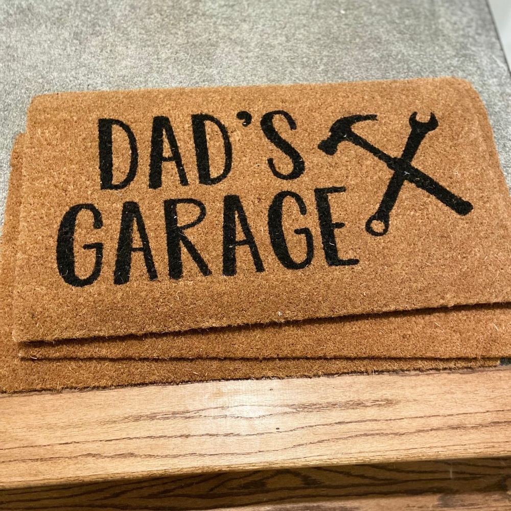 Dads garage doormat